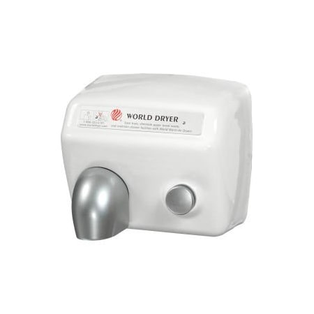 World Dryer World Dryer Standard Push Button Hand Dryer, White Steel, 115V DA5-974AU